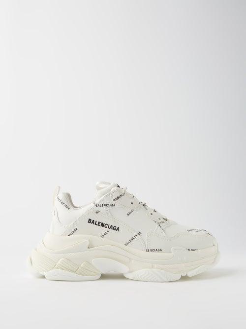 Balenciaga - Triple S Faux Leather Trainers - Womens - White