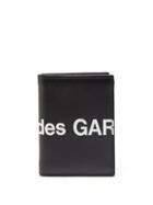 Comme Des Garons Wallet - Logo-print Leather Bi-fold Cardholder - Mens - Black