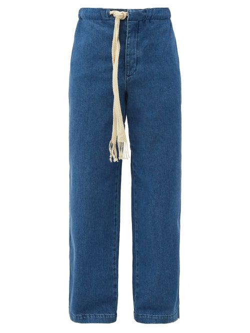 Matchesfashion.com Loewe - Drawstring Denim Relaxed-leg Jeans - Mens - Blue
