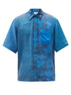 Matchesfashion.com Marine Serre - Patchwork Upcycled Silk Shirt - Mens - Blue