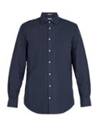 Matchesfashion.com Massimo Alba - Striped Cotton Blend Shirt - Mens - Navy