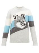 Matchesfashion.com Maison Kitsun - Fox Head Intarsia Knitted Sweater - Mens - Multi