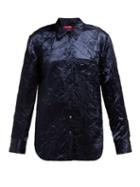 Matchesfashion.com Sies Marjan - Sander Crinkled Satin Shirt - Womens - Navy