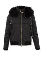 Balmain Fur-trimmed Quilted Jacket