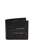 Balenciaga Tag-print Bi-fold Leather Wallet