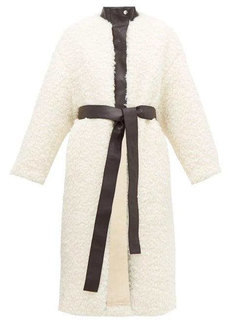 Matchesfashion.com Acne Studios - Orala Leather Trimmed Faux Fur Coat - Womens - Ivory