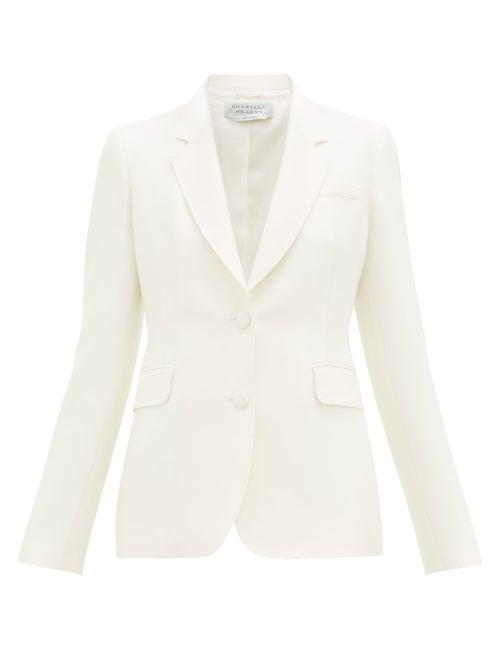 Matchesfashion.com Gabriela Hearst - Sophie Single-breasted Silk-crepe Jacket - Womens - Ivory