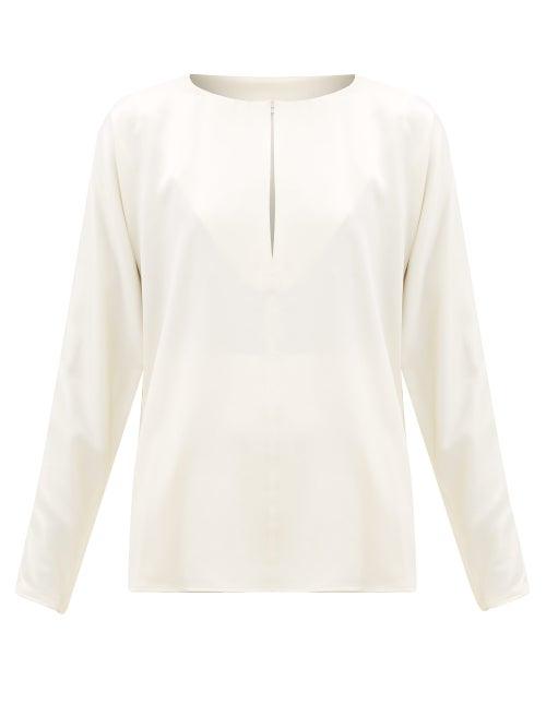 Matchesfashion.com La Collection - Yumi Silk-satin Blouse - Womens - Ivory