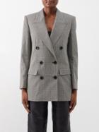 Isabel Marant - Nevim Houndstooth Double-breasted Blazer - Womens - Black White