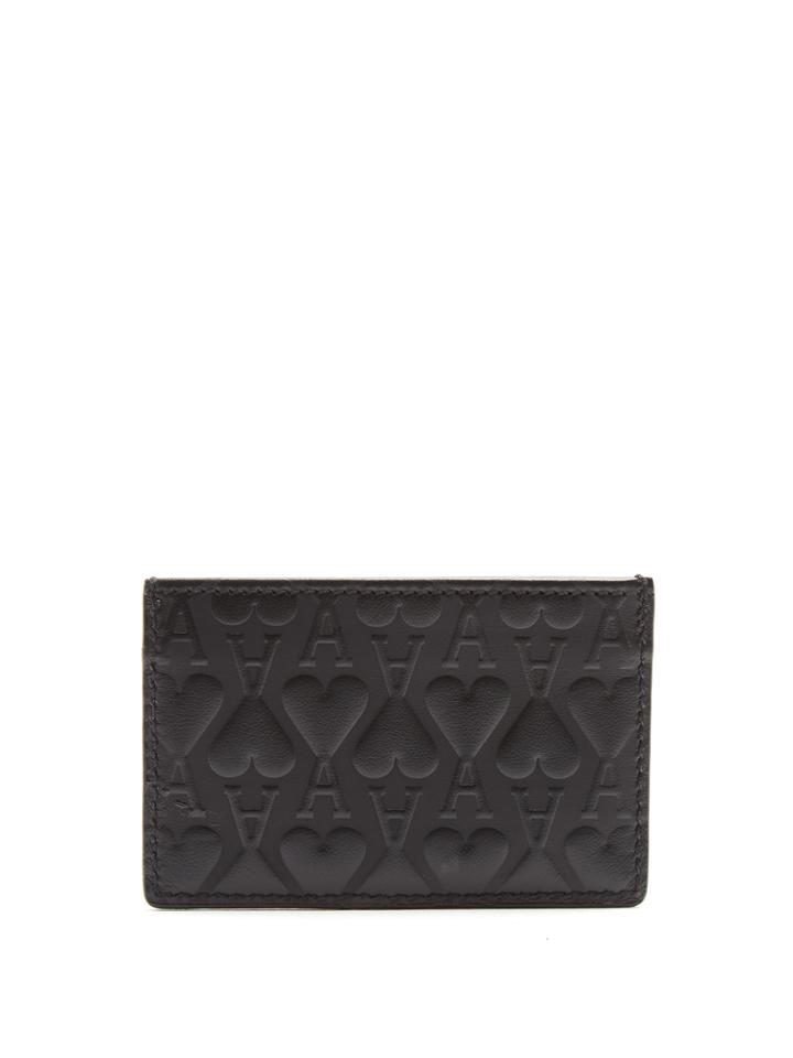 Ami Ace Of Hearts-embossed Leather Cardholder