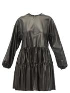 Matchesfashion.com Valentino - Tiered Leather Dress - Womens - Black