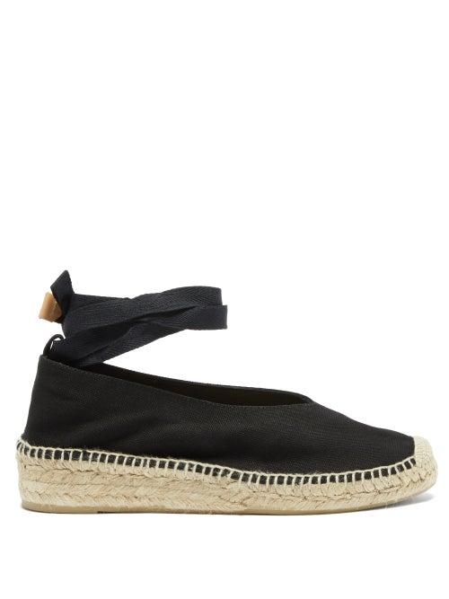 Matchesfashion.com Castaer - Gea Canvas & Jute Espadrilles - Womens - Black