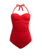 Matchesfashion.com Heidi Klein - Body Ruched Control Swimsuit - Womens - Red