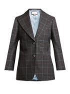Matchesfashion.com Gucci - Heart Jacquard Peak Lapel Wool Blend Blazer - Womens - Grey Multi