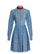 Msgm Tie-neck Floral Lace Dress