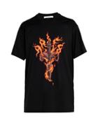Matchesfashion.com Givenchy - Flaming Dagger Print Cotton T Shirt - Mens - Black