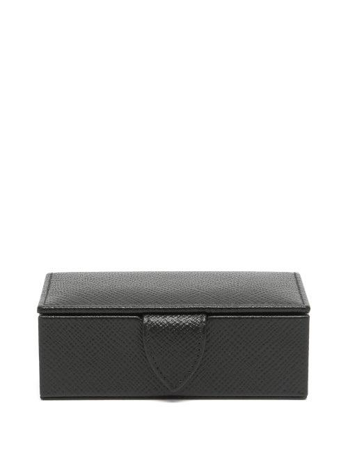 Matchesfashion.com Smythson - Panama Mini Leather Cufflink Box - Mens - Black