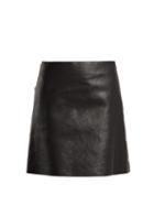 Matchesfashion.com Sonia Rykiel - Crackled Leather Mini Skirt - Womens - Black