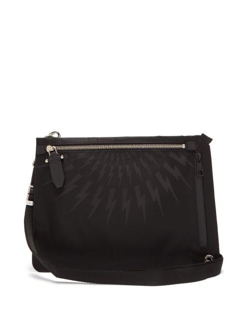 Matchesfashion.com Neil Barrett - Thunderbolt Technical Twill Cross Body Bag - Mens - Black Multi