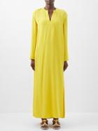 Valentino - Silk-georgette Kaftan Dress - Womens - Yellow