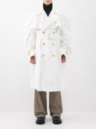 Walter Van Beirendonck - Paradise Ruched-sleeve Cotton Trench - Mens - White