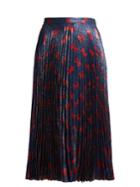 Gucci Bow-jacquard Pleated Lam Skirt