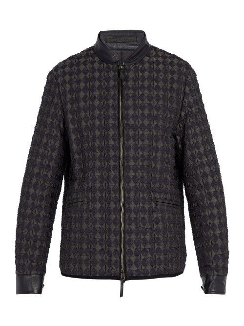 Matchesfashion.com Giorgio Armani - Diamond Quilted Bomber Jacket - Mens - Black