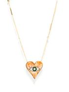 Matchesfashion.com Jacquie Aiche - Eye Burst Diamond & 14kt Gold Pendant Necklace - Womens - Red Multi