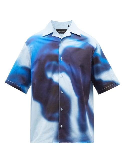 Neil Barrett - Blurred Dancers Cotton-twill Shirt - Mens - Blue Multi