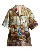 Matchesfashion.com No. 21 - Good Times Satin Bowling Shirt - Womens - Beige Multi