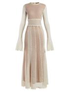 Matchesfashion.com Alexander Mcqueen - Faux Pearl Trimmed Macram Lace Gown - Womens - Ivory Multi