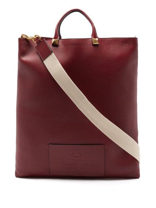 Valentino Garavani - Grained-leather Tote Bag - Mens - Red
