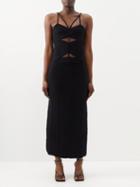Altuzarra - Suberi Cutout Compact Ribbed-knit Midi Dress - Womens - Black