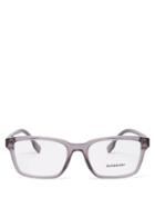 Matchesfashion.com Burberry - Logo-print Rectangle-acetate Glasses - Mens - Grey