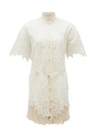 Matchesfashion.com Zimmermann - Wavelength Shell-embellished Silk Dress - Womens - Ivory