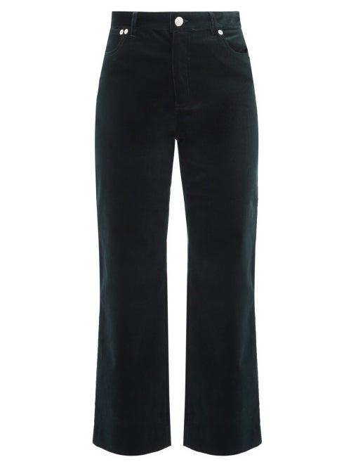 Matchesfashion.com A.p.c. - Sailor High Rise Cropped Corduroy Trousers - Womens - Dark Green