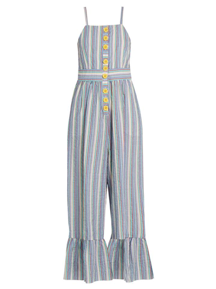 See By Chloé Striped Seersucker Jumpsuit