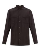 Matchesfashion.com Valentino - Pliss Crepe Shirt - Mens - Black