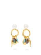 Matchesfashion.com Lizzie Fortunato - Alchemy Pearl And Charm Drop Earrings - Womens - Gold
