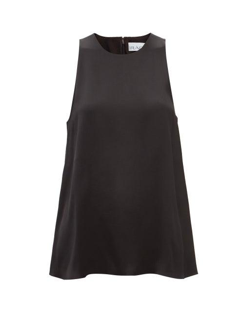 Raey - Cut-away Shoulder Silk-satin Top - Womens - Black