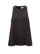 Raey - Cut-away Shoulder Silk-satin Top - Womens - Black