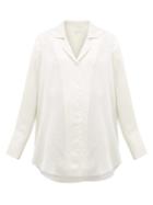 Matchesfashion.com White Story - Biennale Exaggerated-cuff Satin Shirt - Womens - Ivory