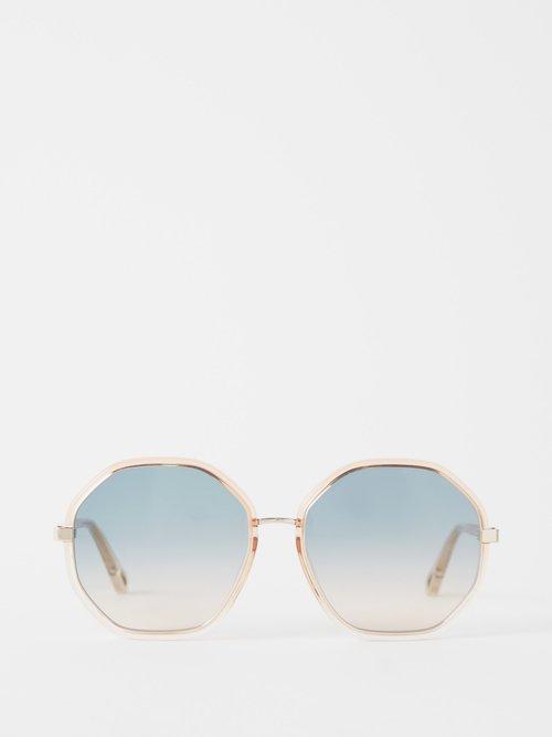 Chlo Eyewear - Franky Oversized Butterfly Acetate Sunglasses - Womens - Multi