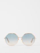 Chlo Eyewear - Franky Oversized Butterfly Acetate Sunglasses - Womens - Multi