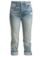 Matchesfashion.com Frame - Le Pegged Straight Leg Cropped Jeans - Womens - Light Blue