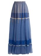 Stella Mccartney Star-print Silk-blend Tiered Maxi Skirt