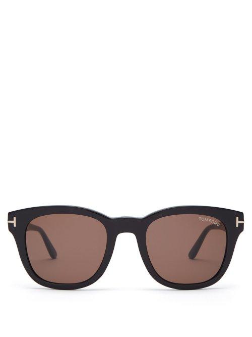 Matchesfashion.com Tom Ford Eyewear - Eugenio Round Frame Acetate Sunglasses - Mens - Black