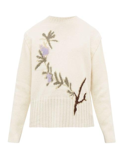 Matchesfashion.com Jacquemus - Rosemary Jacquard Wool Blend Sweater - Mens - White