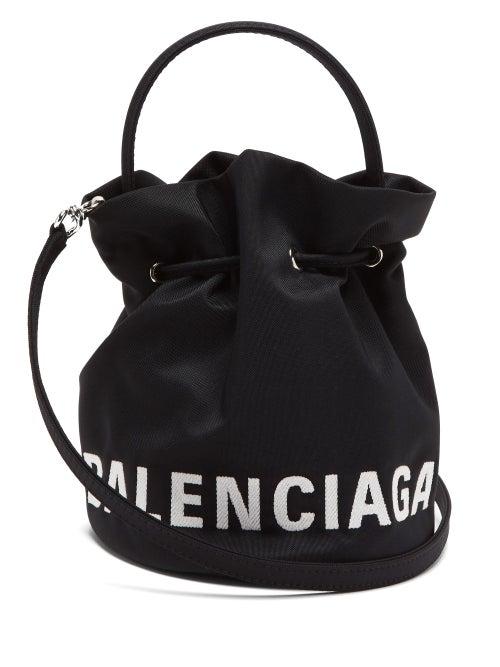 Matchesfashion.com Balenciaga - Wheel Xs Canvas Bucket Bag - Womens - Black Multi
