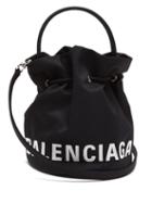 Matchesfashion.com Balenciaga - Wheel Xs Canvas Bucket Bag - Womens - Black Multi